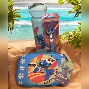 NWT Stitch Gift Set With Handmade Stitch Pen, Pencil Case, And Matching Tumbler